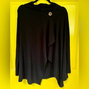 Bobeau black asymmetrical wrap cardigan size small.